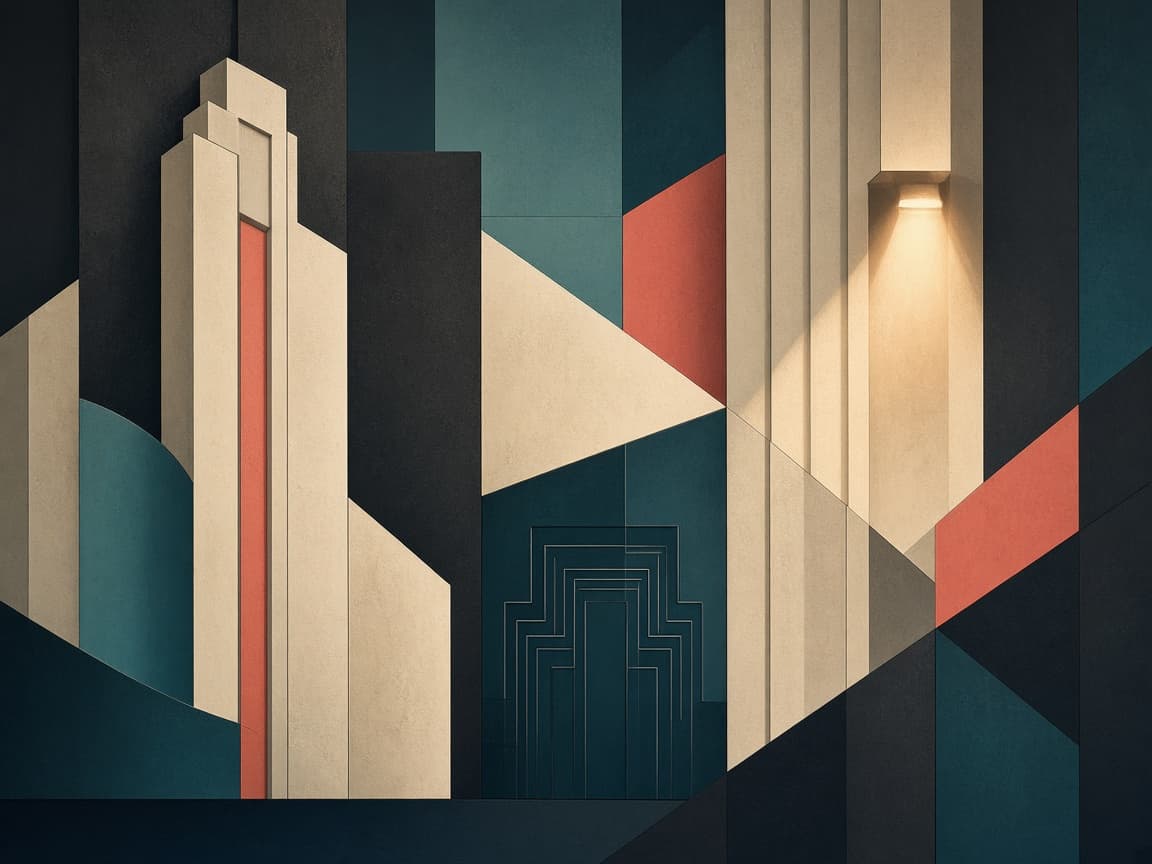 Atmósfera visual de arquitectura nocturna abstracta