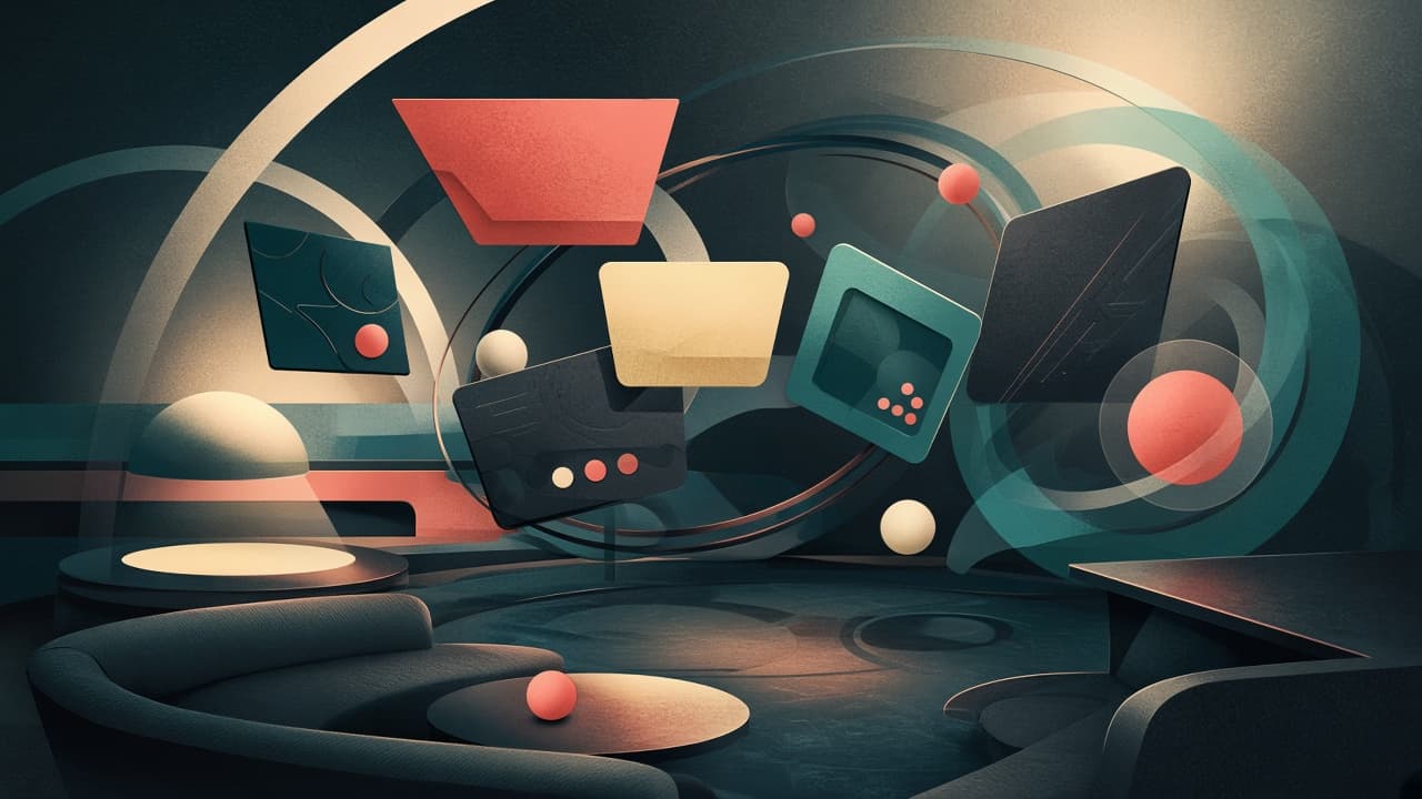 Universo visual retro-futurista de Pampa Playhouse